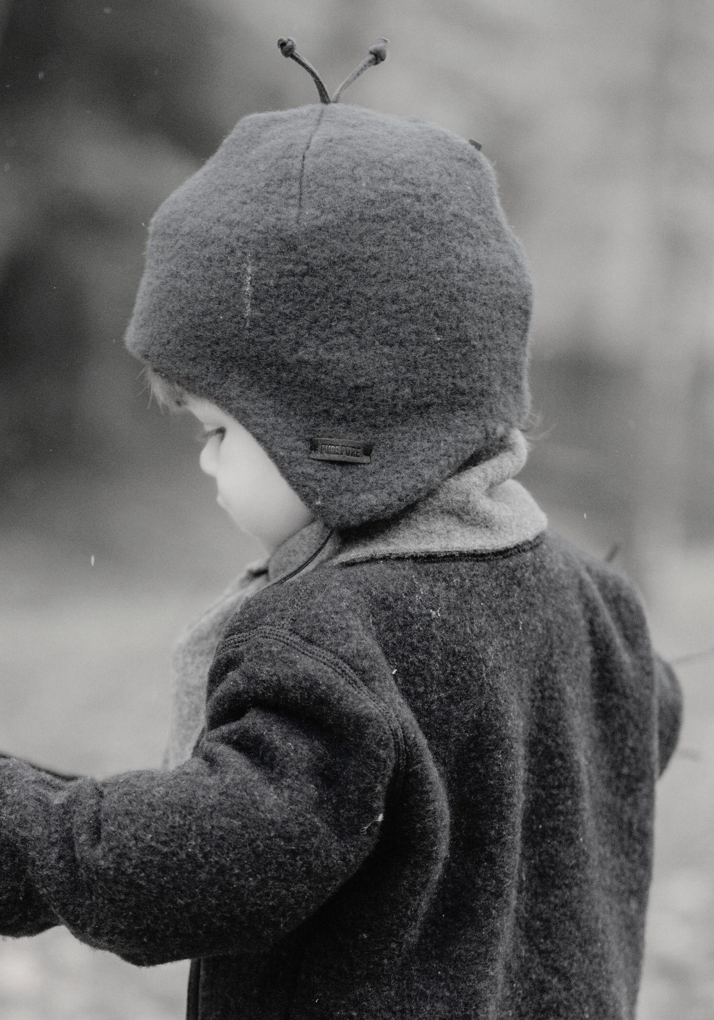 Căciulă fleece din lână merinos - Dusty Pink