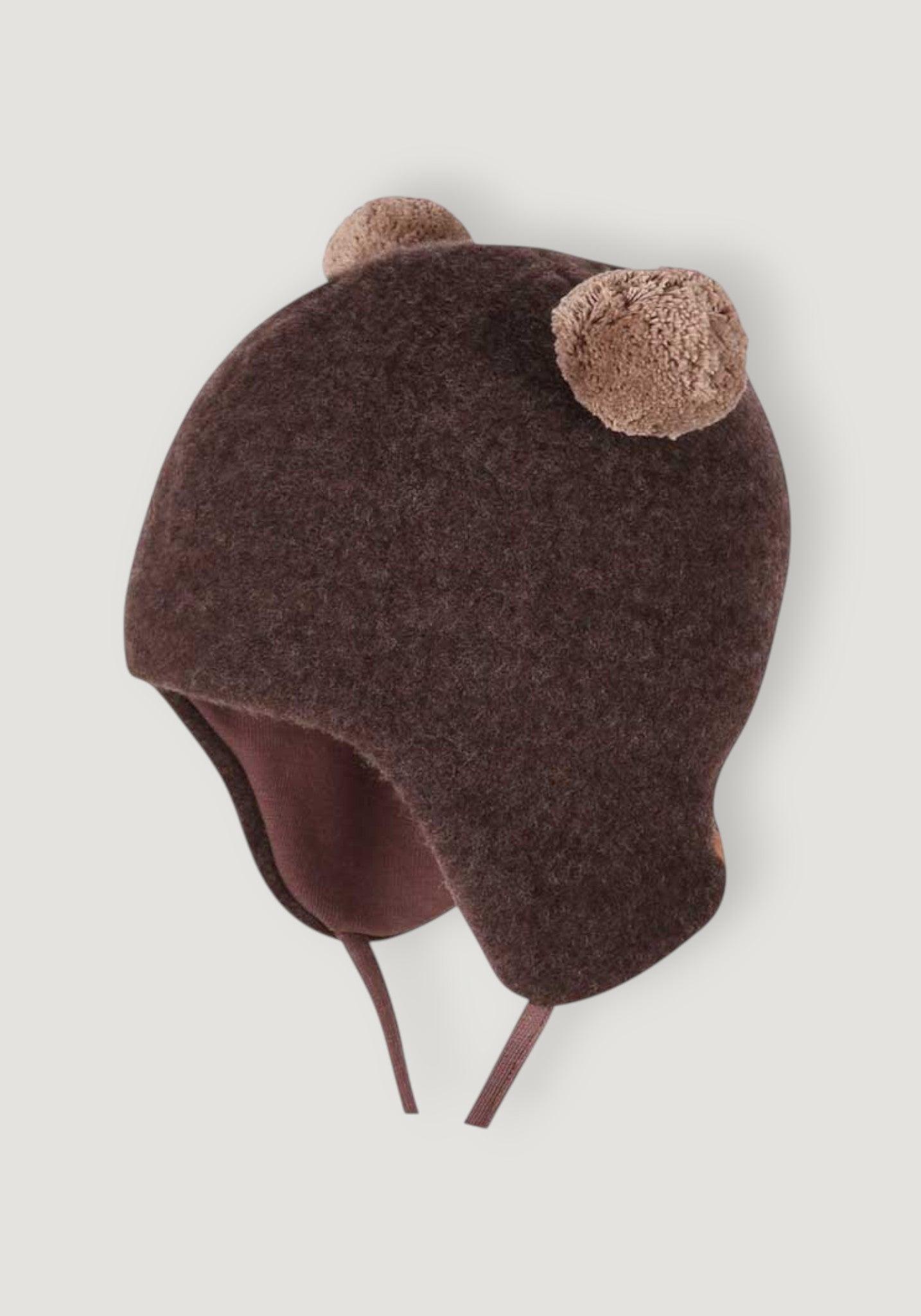 Căciulă fleece din lână merinos - Dark Brown