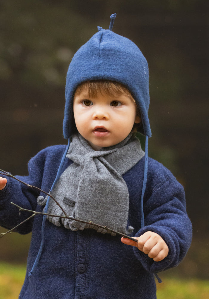 Căciulă fleece din lână merinos - Dark Denim Pure Pure HipHip.ro