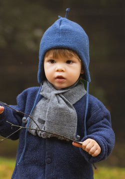 Căciulă fleece din lână merinos - Dark Denim Pure Pure HipHip.ro