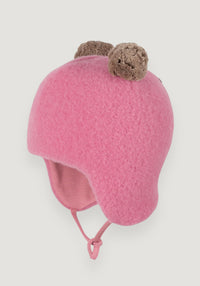 Căciulă fleece din lână merinos - Dusty Pink 39 cm
