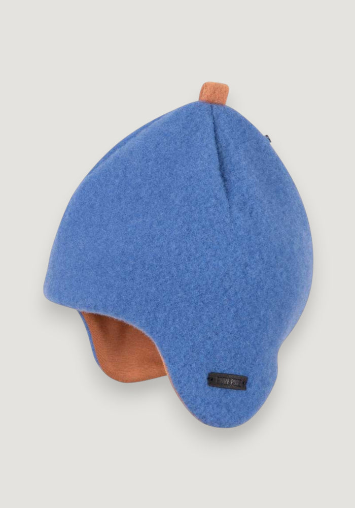 Căciulă fleece din lână merinos - Inka Bright Blue 51 cm