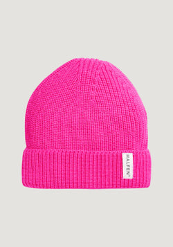 Căciulă lână merinos - Neon Pink
