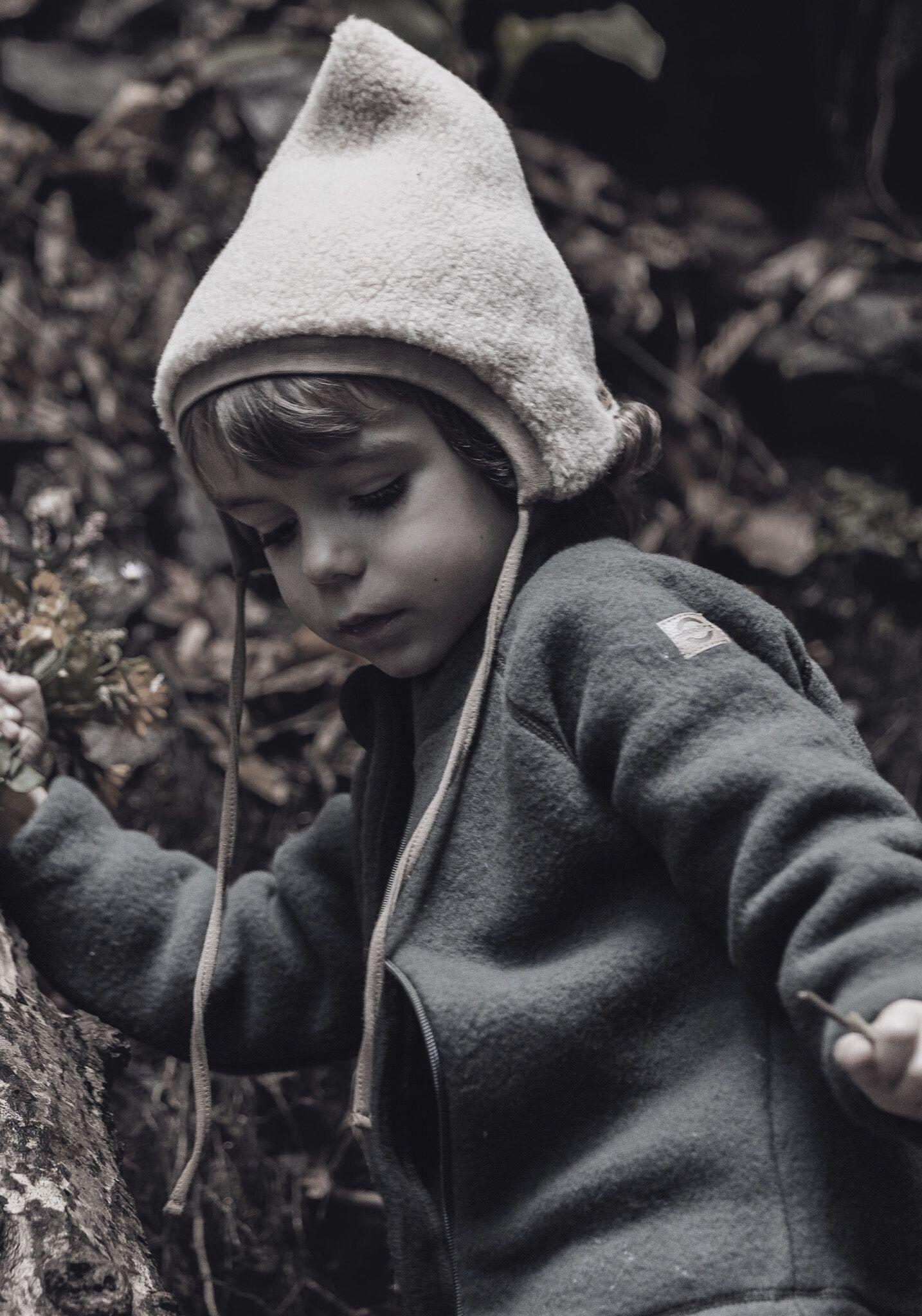 Căciulă plușată din lână - Storm Blue