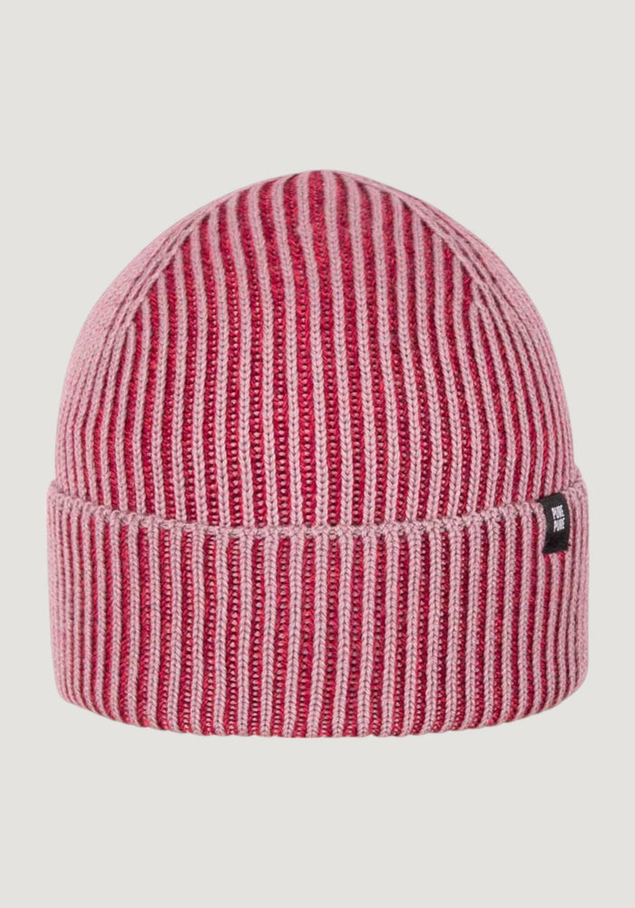Căciulă Rib din lână merinos, mătase și bumbac - Berry Red