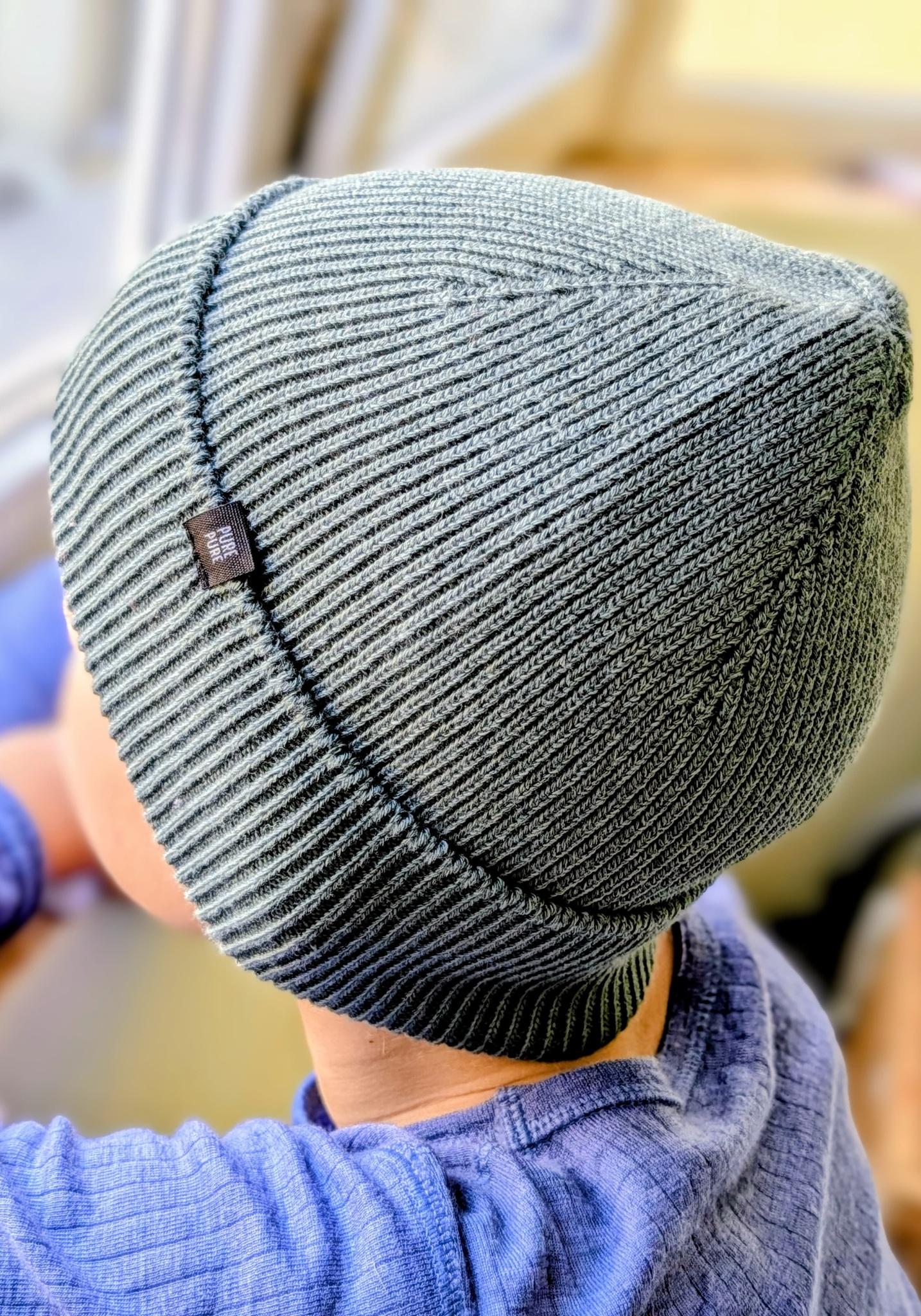Căciulă Rib din lână merinos, mătase și bumbac - Sage