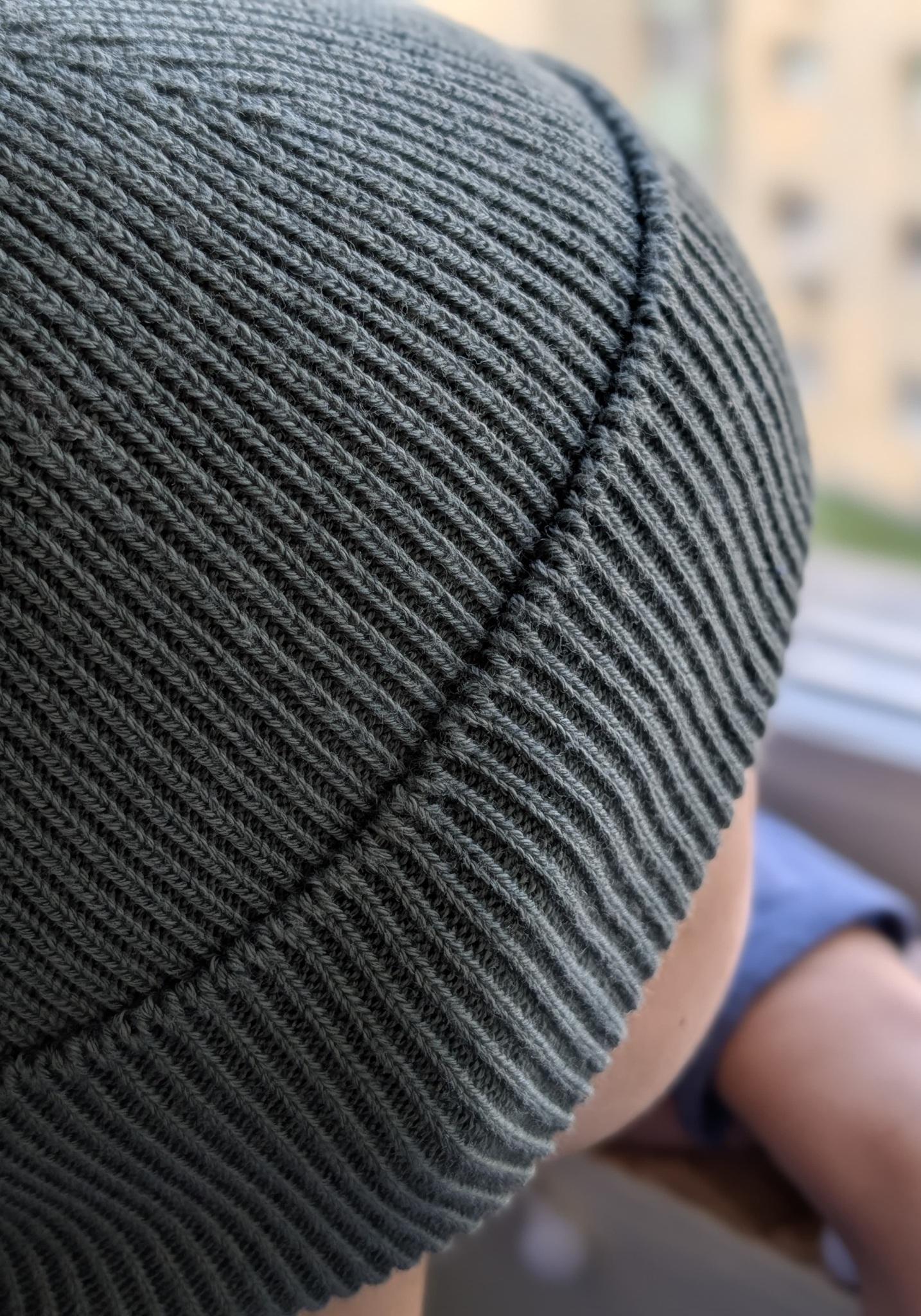 Căciulă Rib din lână merinos, mătase și bumbac - Sage