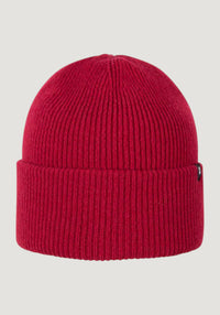 Căciulă Rib femei din lână merinos și cașmir - Berry Red