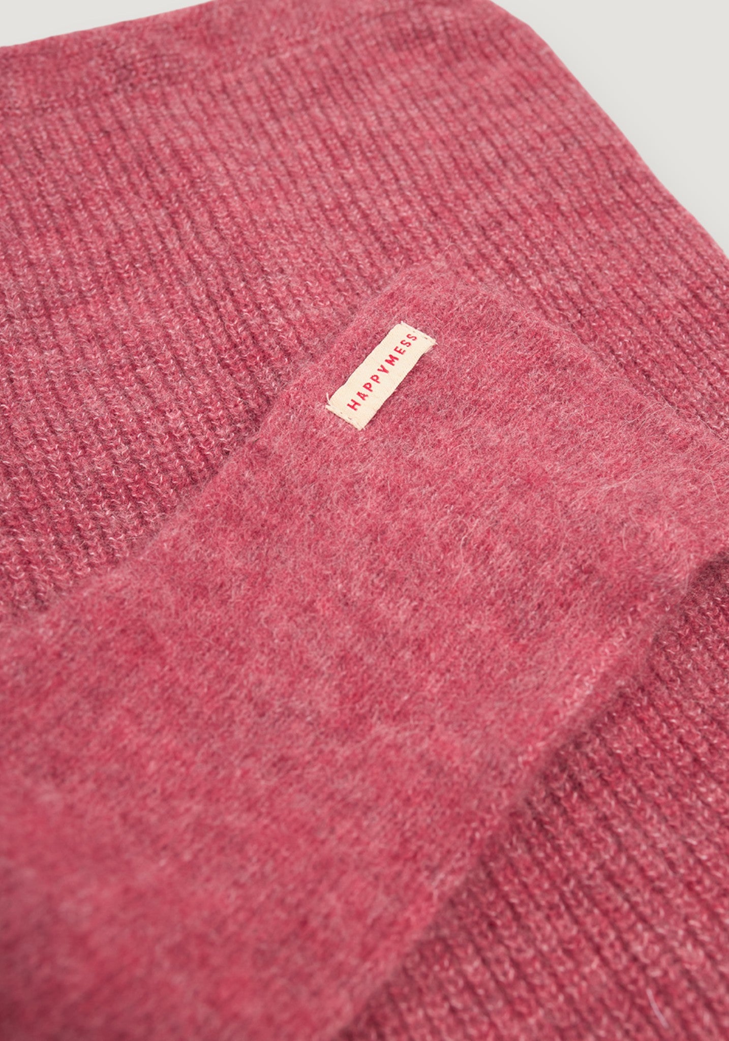 Cagulă cu fular din alpaca - Dusty Rose