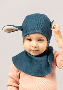 Cagulă din lână merinos - Bunny Seabreeze Teal