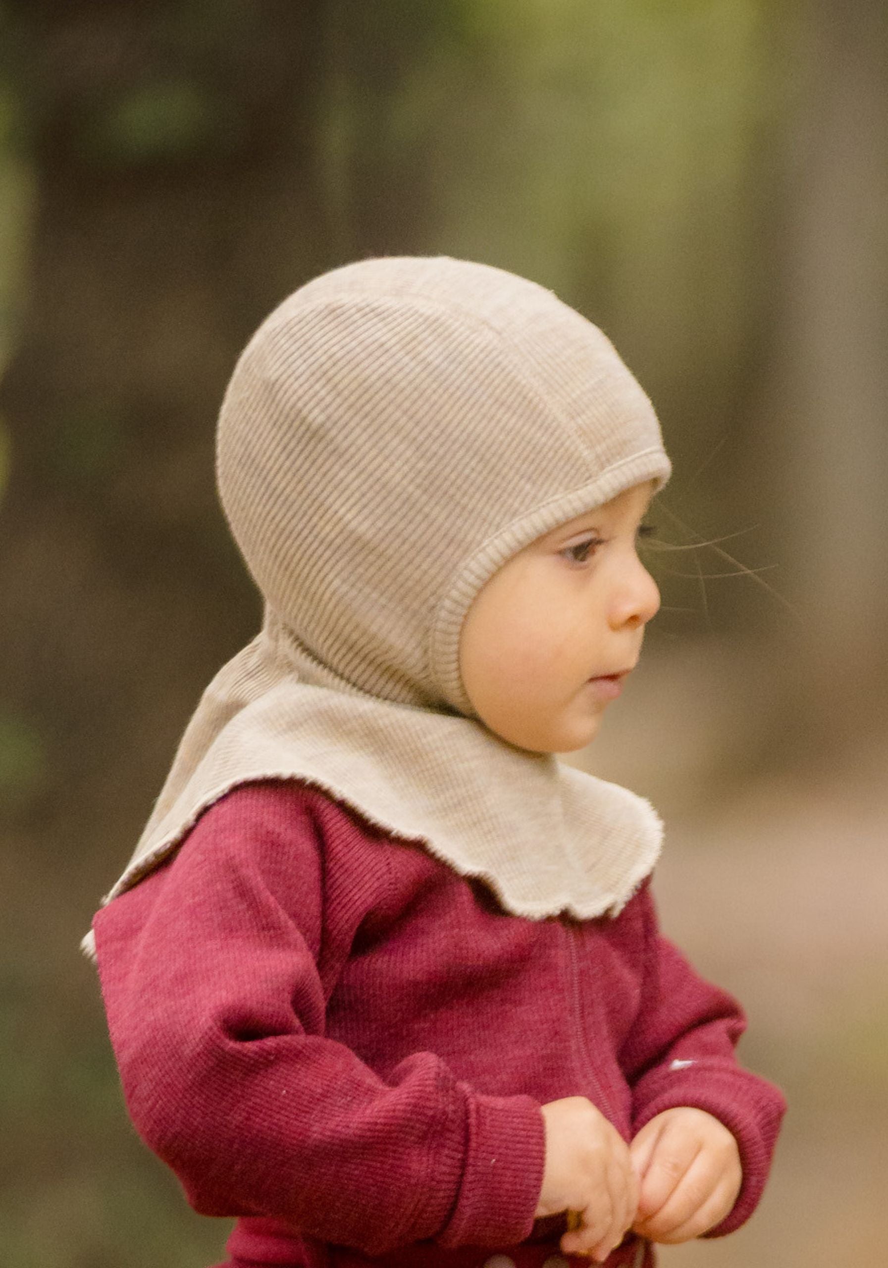 Cagulă din lână merinos - Driftwood Taupe