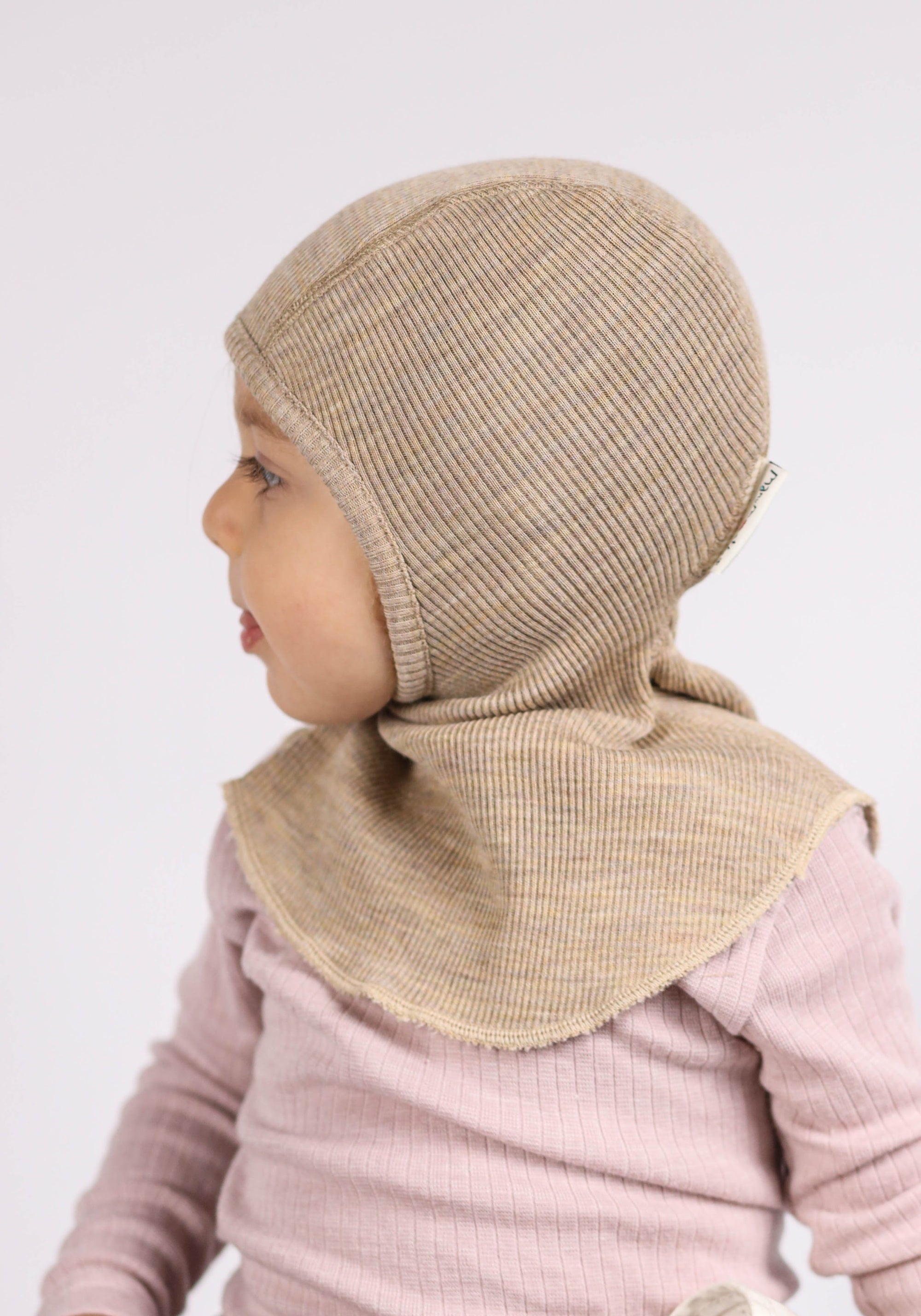 Cagulă din lână merinos - Driftwood Taupe