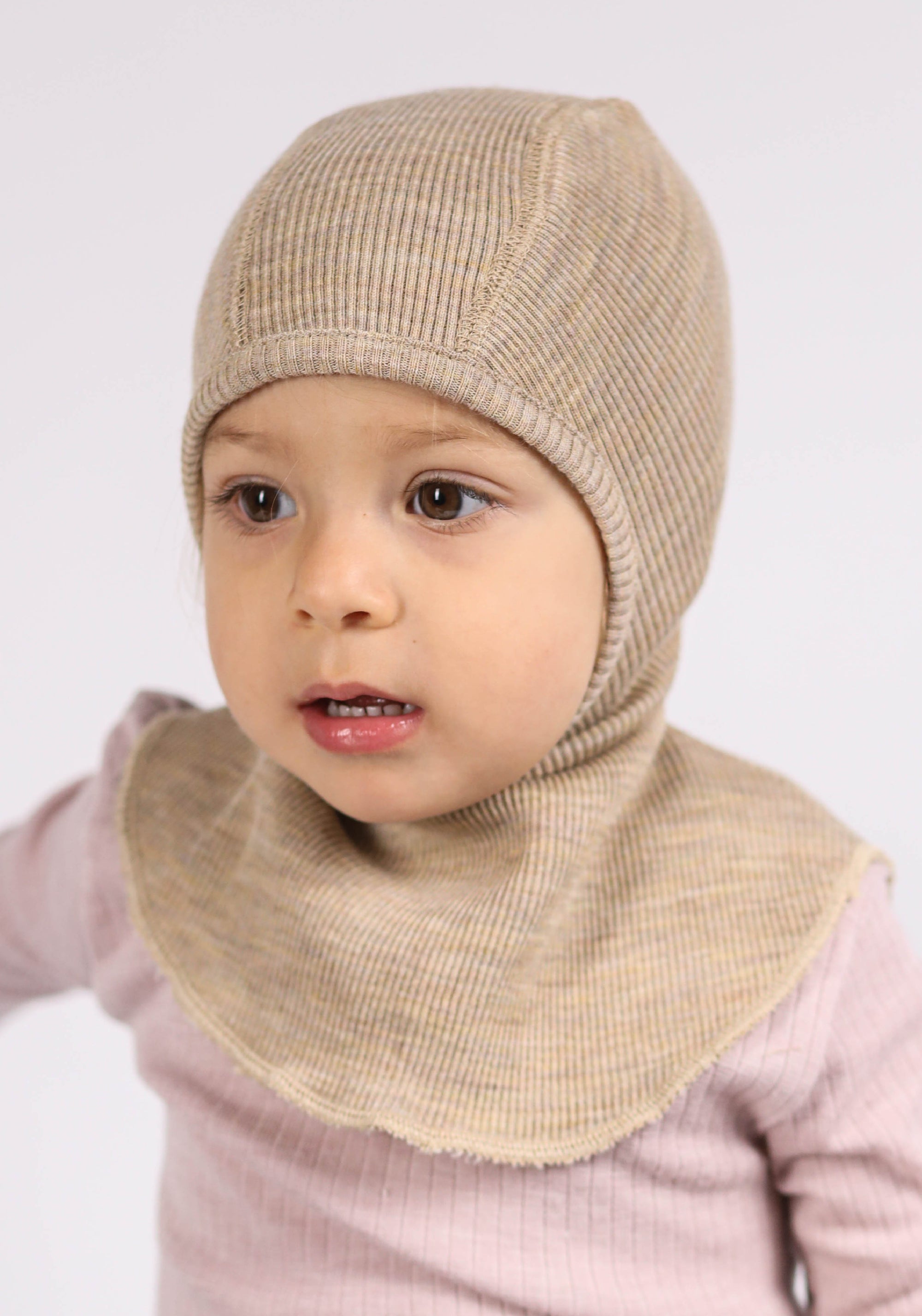 Cagulă din lână merinos - Driftwood Taupe