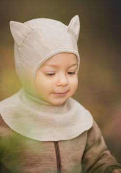 Cagulă din lână merinos - Kitty Driftwood Taupe