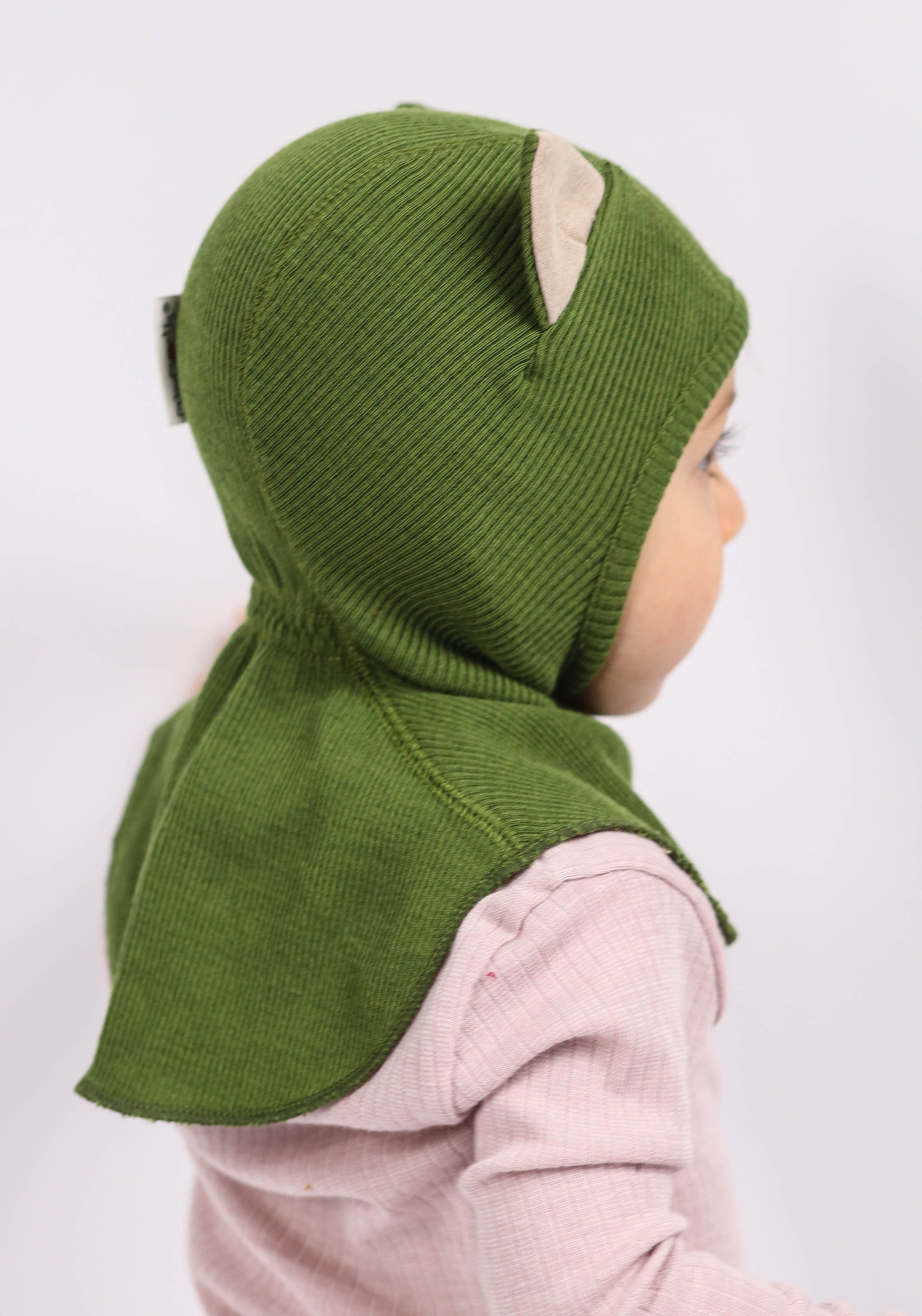 Cagulă din lână merinos - Kitty Garden Moss Green