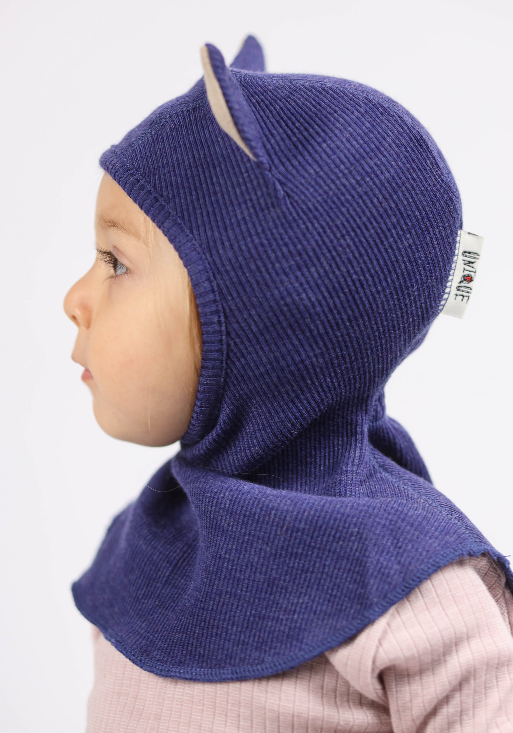 Cagulă din lână merinos - Kitty Twilight Blue