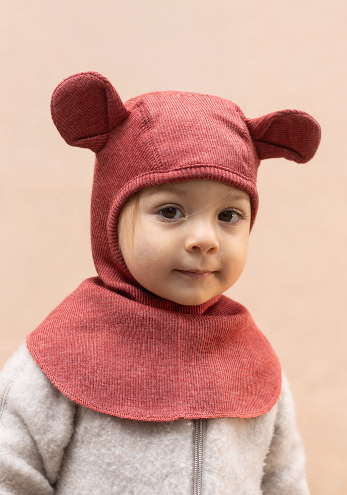 Cagulă din lână merinos - Teddy Bear Red Canyon