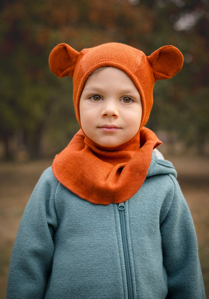 Cagulă din lână merinos - Teddy Bear Rich Amber