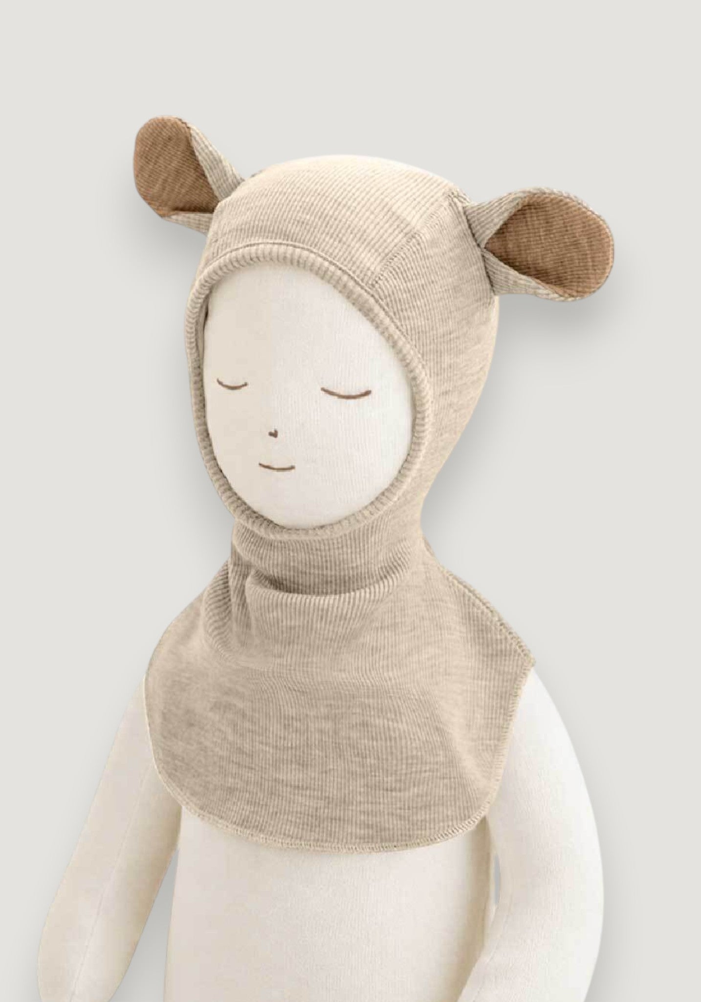 Cagulă din lână merinos - Teddy Bear Toasted Coconut