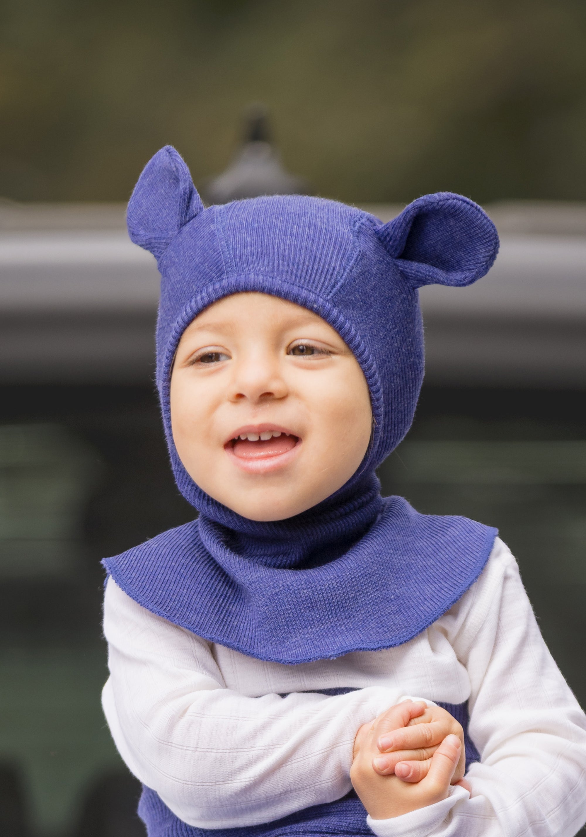 Cagulă din lână merinos - Teddy Bear Twilight Blue