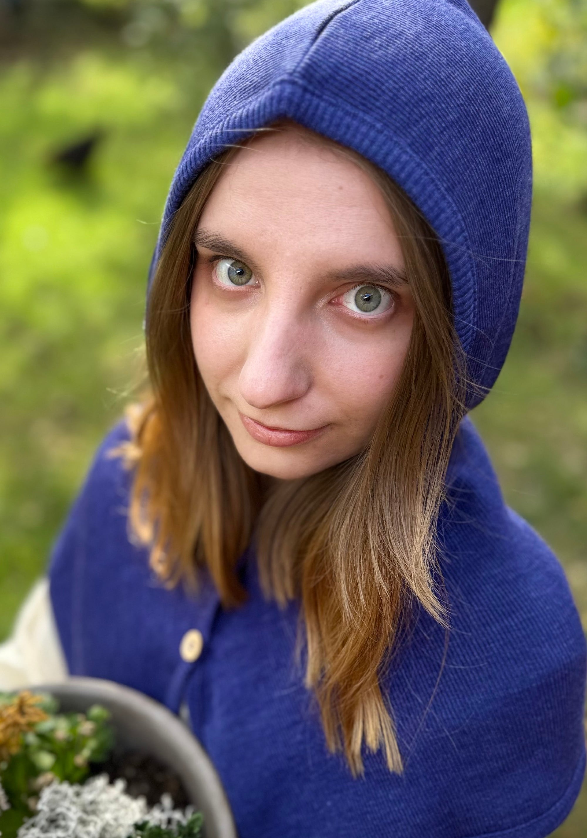 Cagulă din lână merinos - Twilight Blue