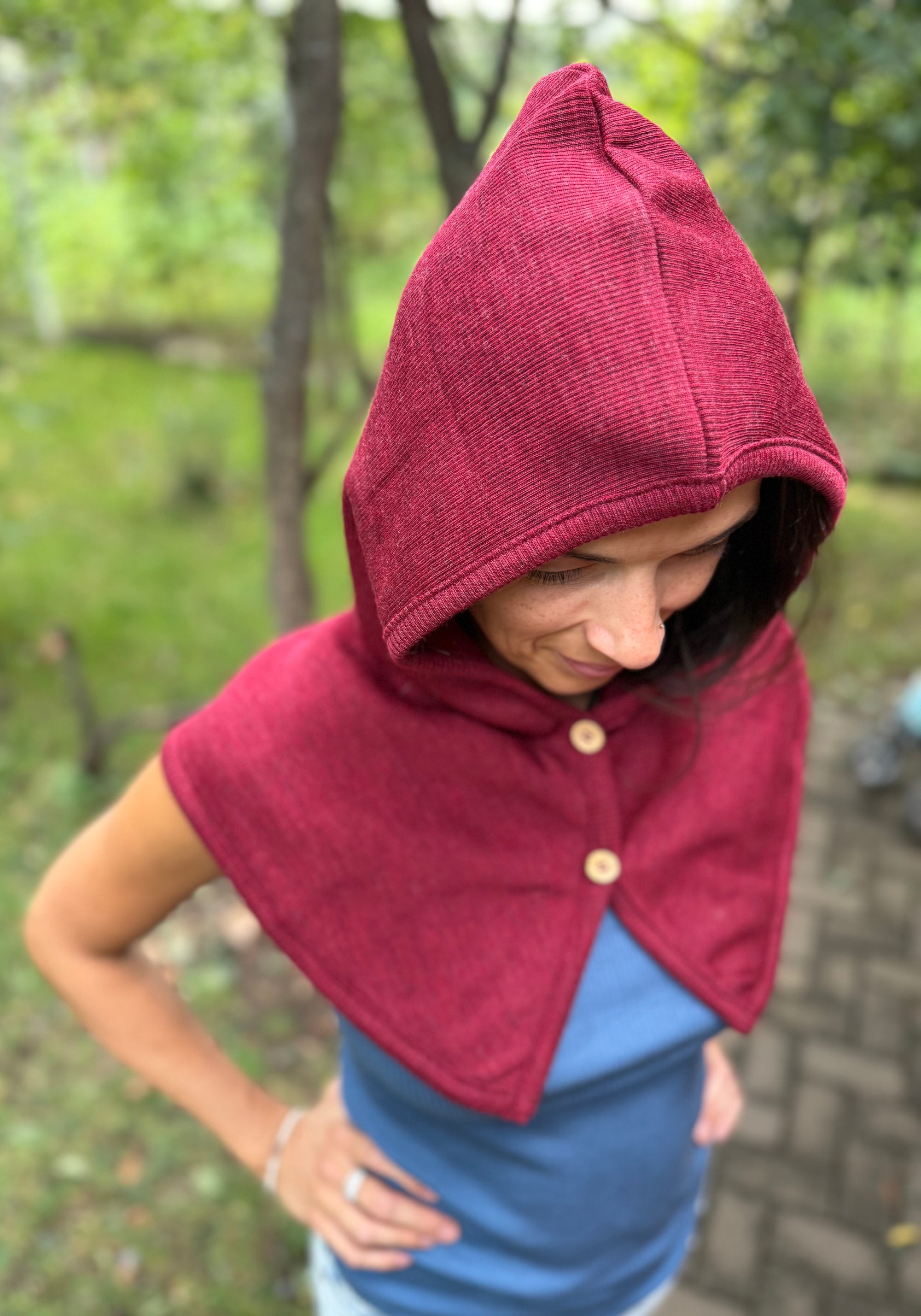 Cagulă din lână merinos - Wild Pomegranate