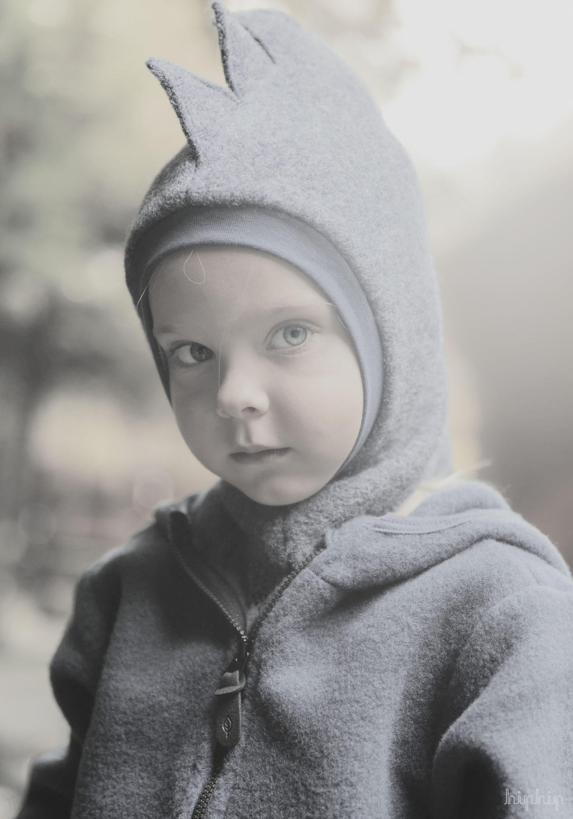 Cagulă Dino din lână fiartă - Grey Melange