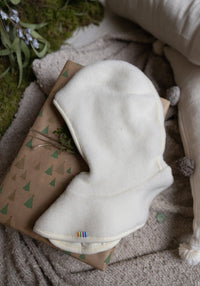 Cagulă windbreaker fleece din lână merinos - White Joha HipHip.ro