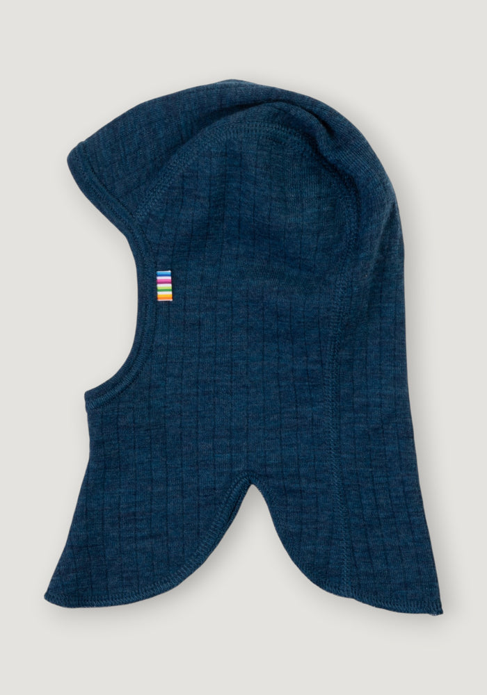 Cagulă dublată din lână merinos - Basic Blue