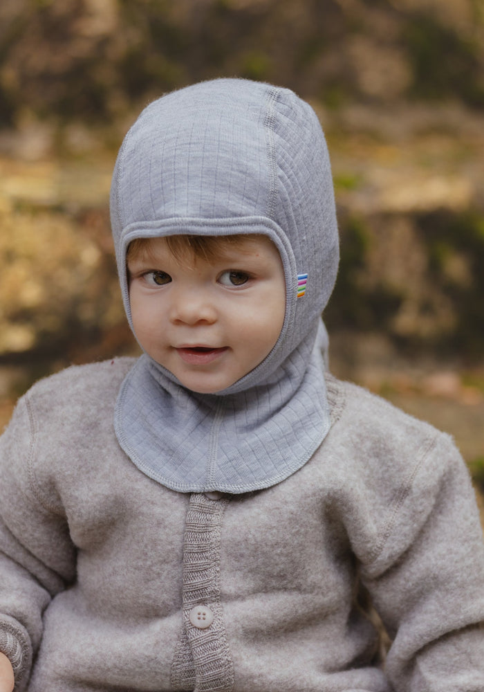 Cagulă dublată din lână merinos - Basic Grey Joha HipHip.ro