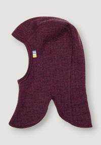 Cagulă dublată din lână merinos - Basic Plum 41 cm