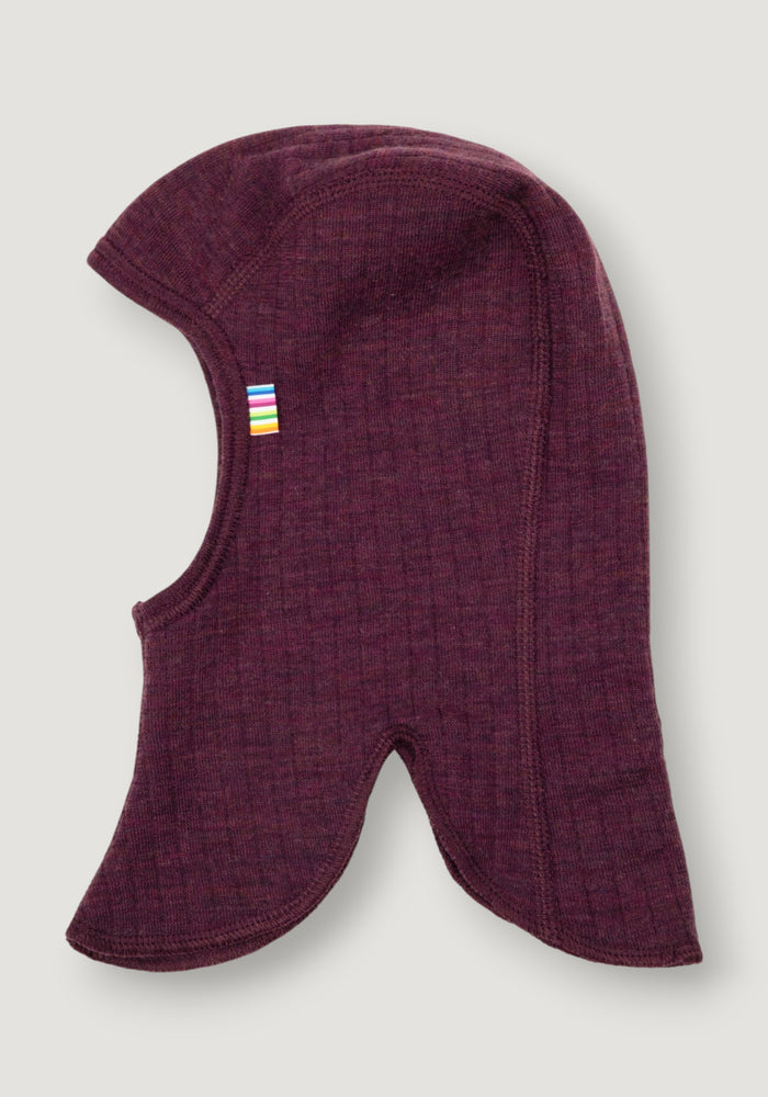 Cagulă dublată din lână merinos - Basic Plum 41 cm