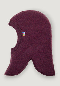 Cagulă dublată fleece din lână merinos - Plum 37 cm