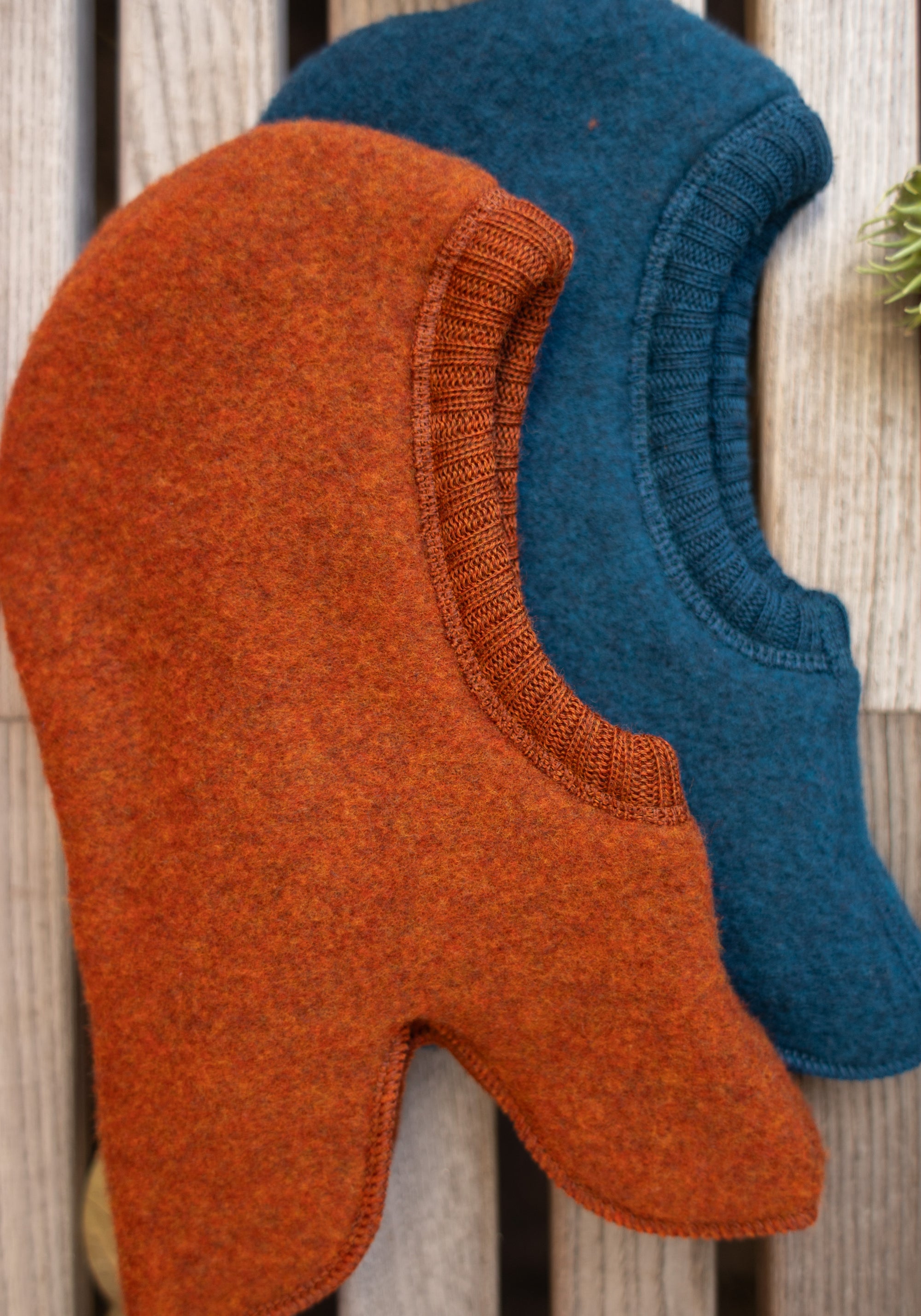 Cagulă dublată fleece din lână merinos - Russet