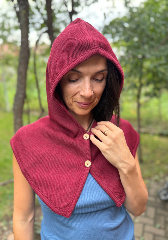 Cagulă femei din lână merinos - Wild Pomegranate