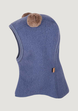 Cagulă fleece din lână merinos - Smoke Blue