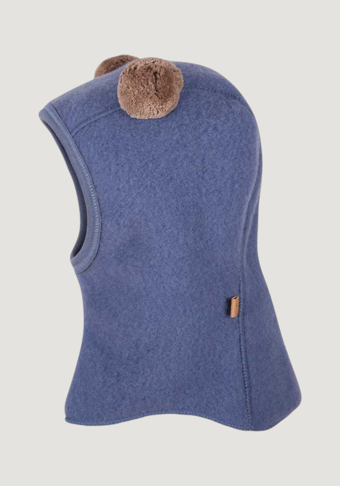 Cagulă fleece din lână merinos - Smoke Blue