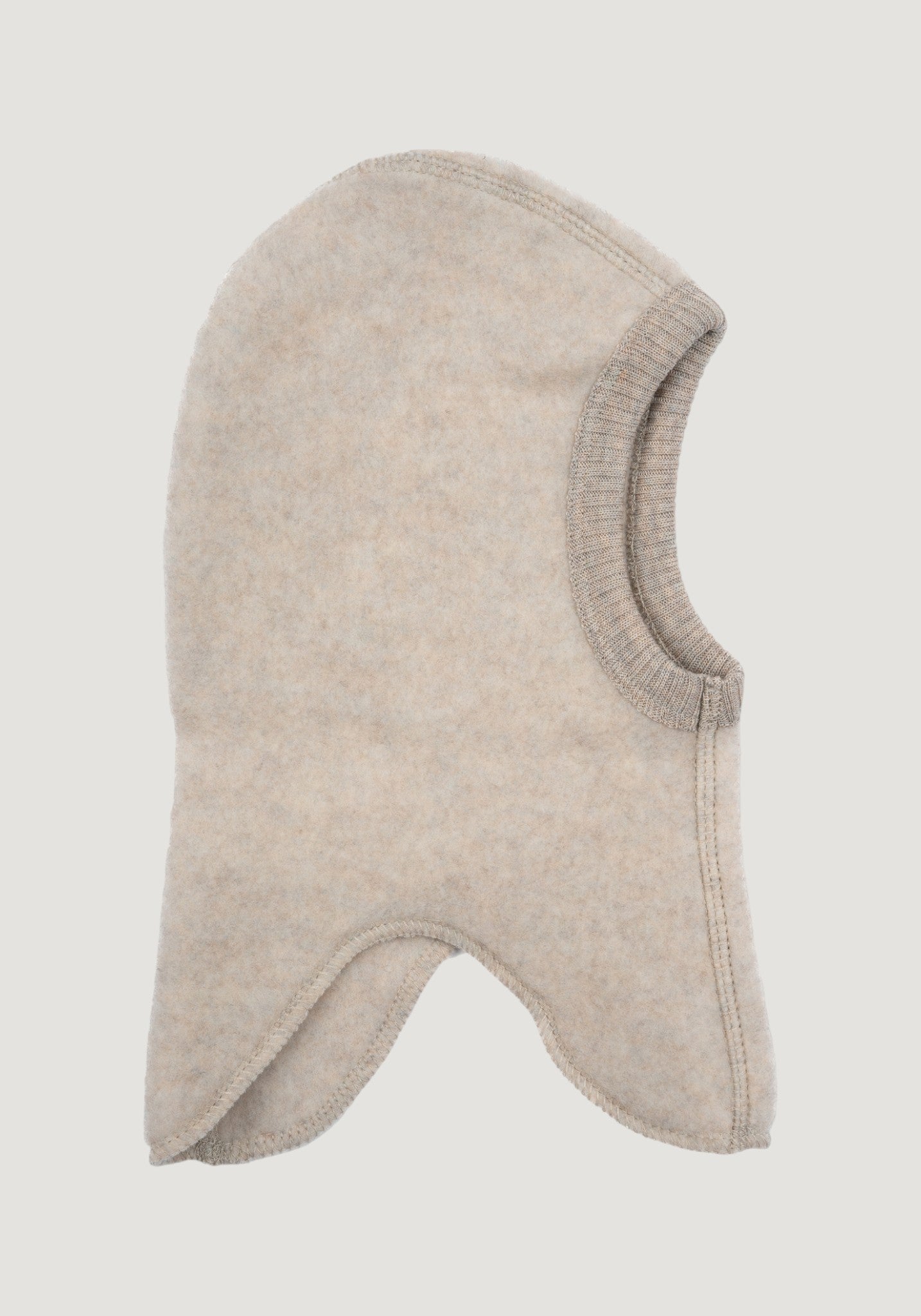Cagulă fleece din lână merinos - Melange White