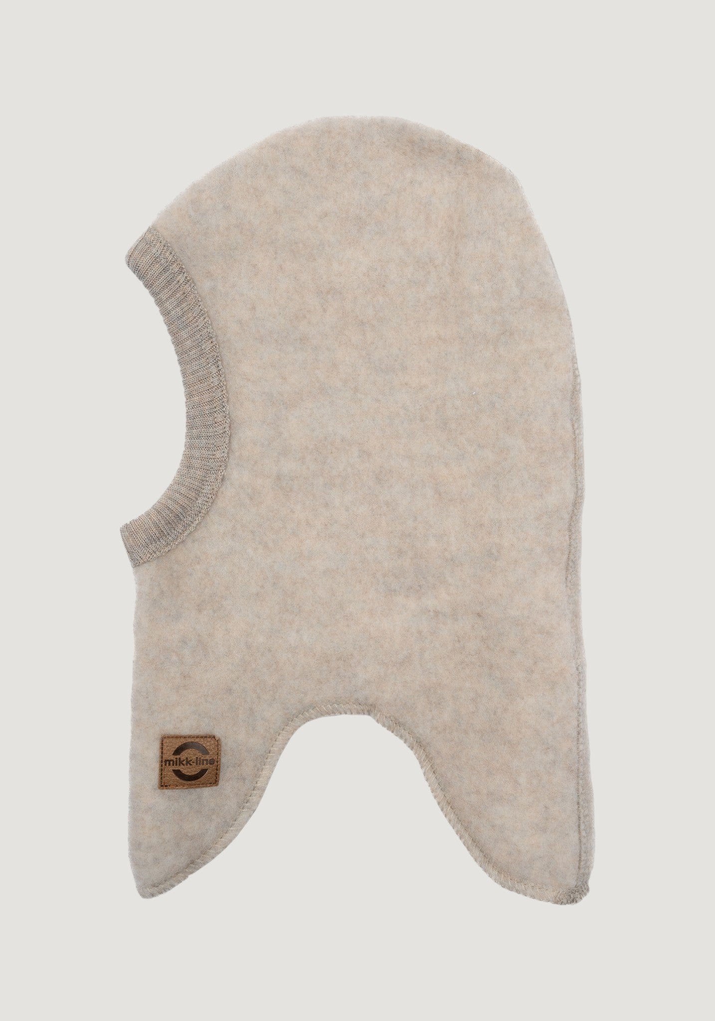 Cagulă fleece din lână merinos - Melange White