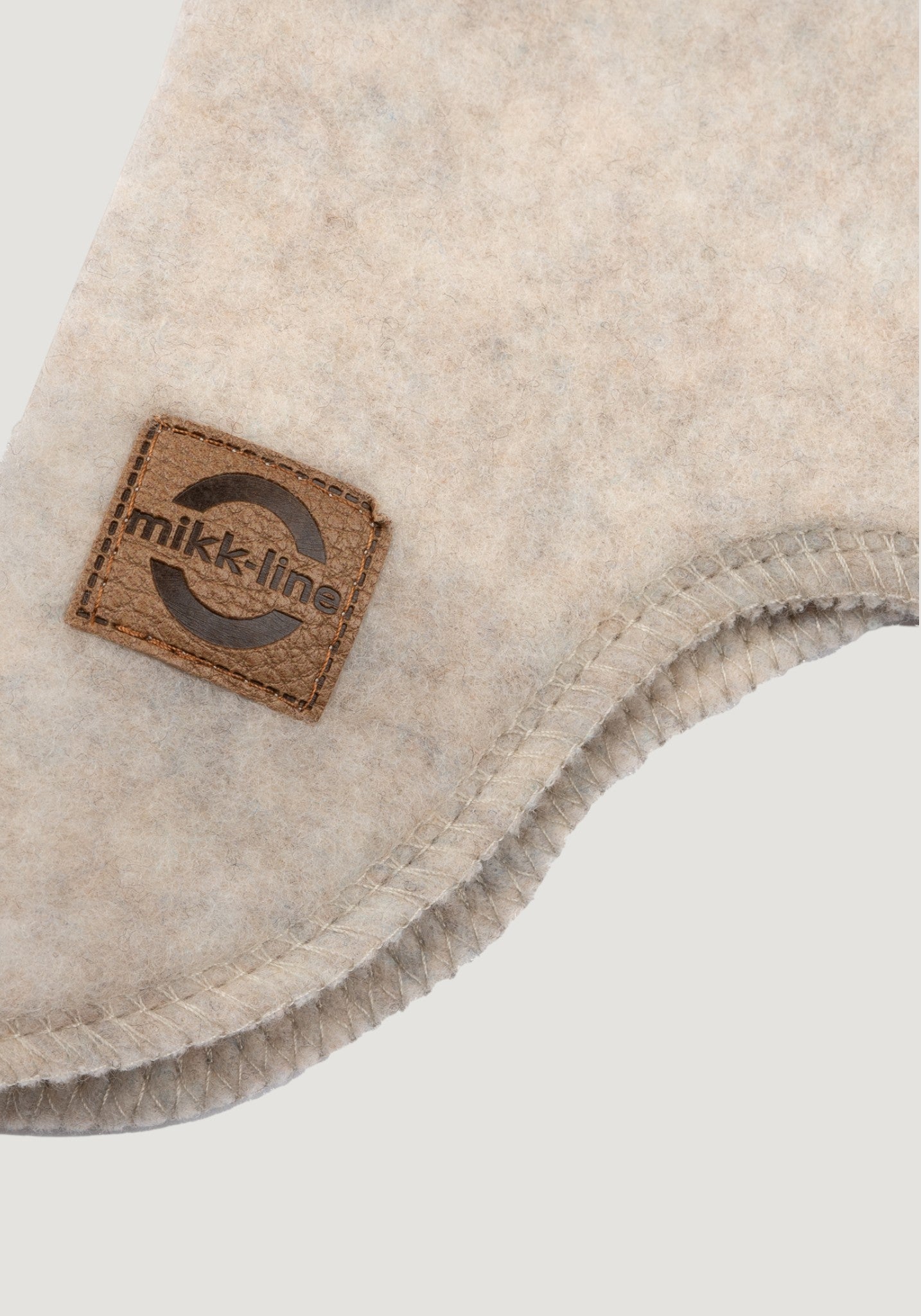 Cagulă fleece din lână merinos - Melange White