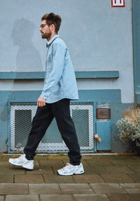 Cămașă bărbați din flanel de bumbac - Camisa Bleu Ciel