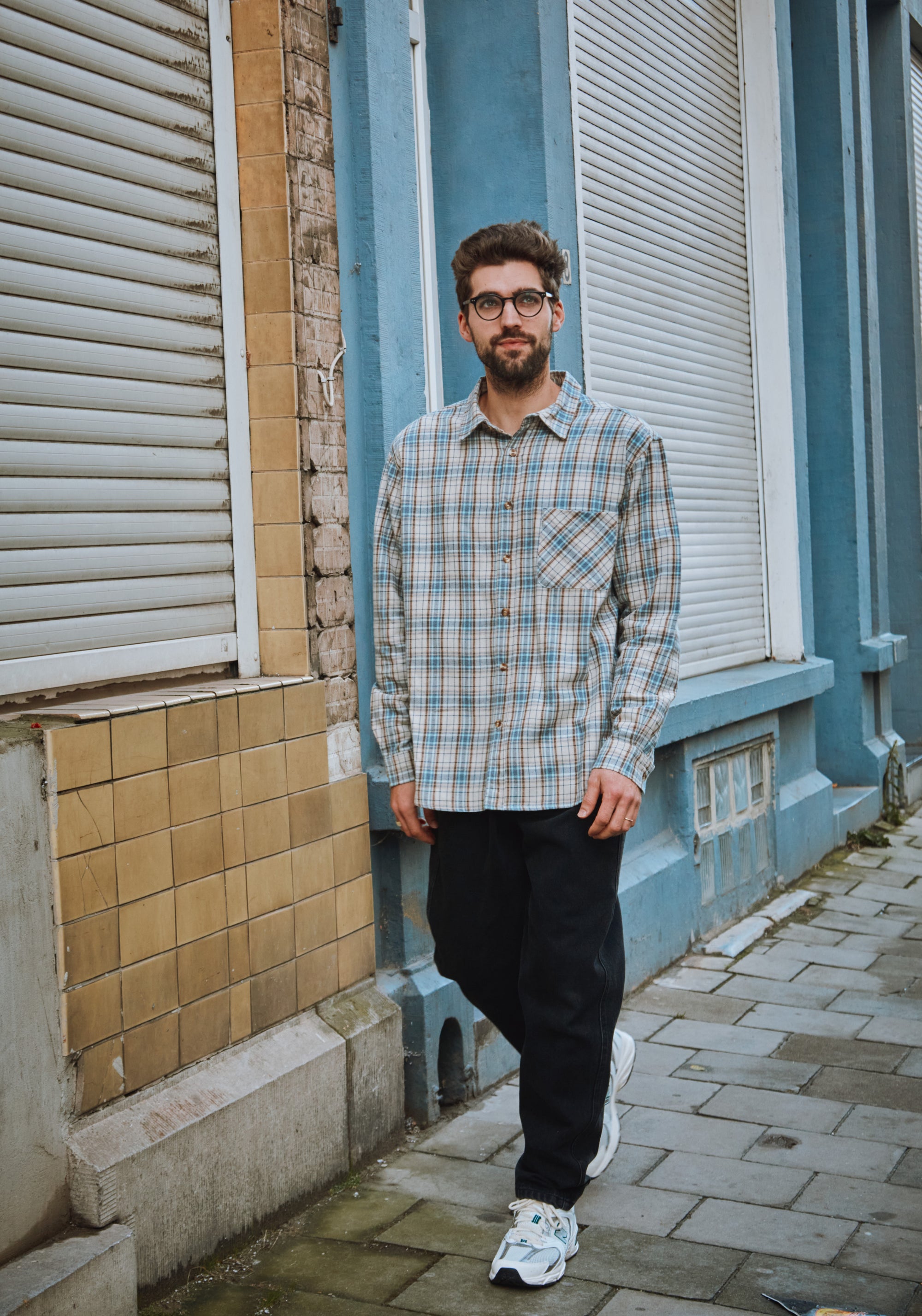 Cămașă bărbați din flanel de bumbac - Camisa Carreaux