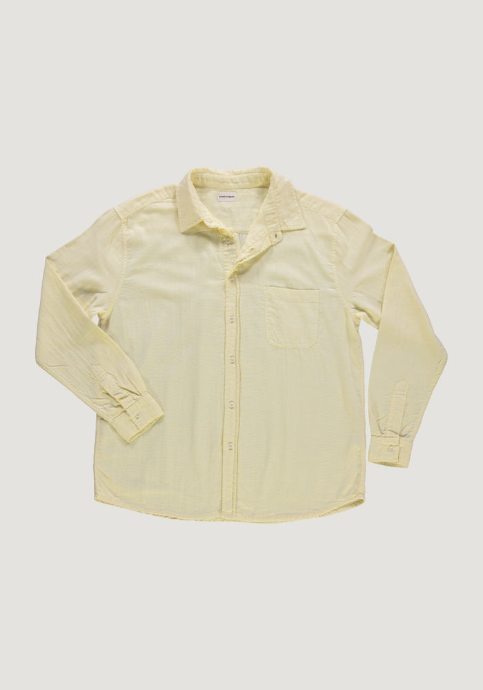 Cămașă bărbați din muselină dublă de bumbac - Camisa Pastel Yellow