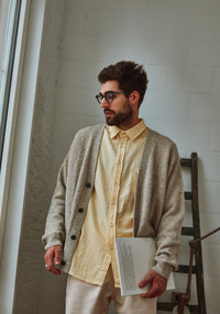 Cămașă bărbați din muselină dublă de bumbac - Camisa Pastel Yellow