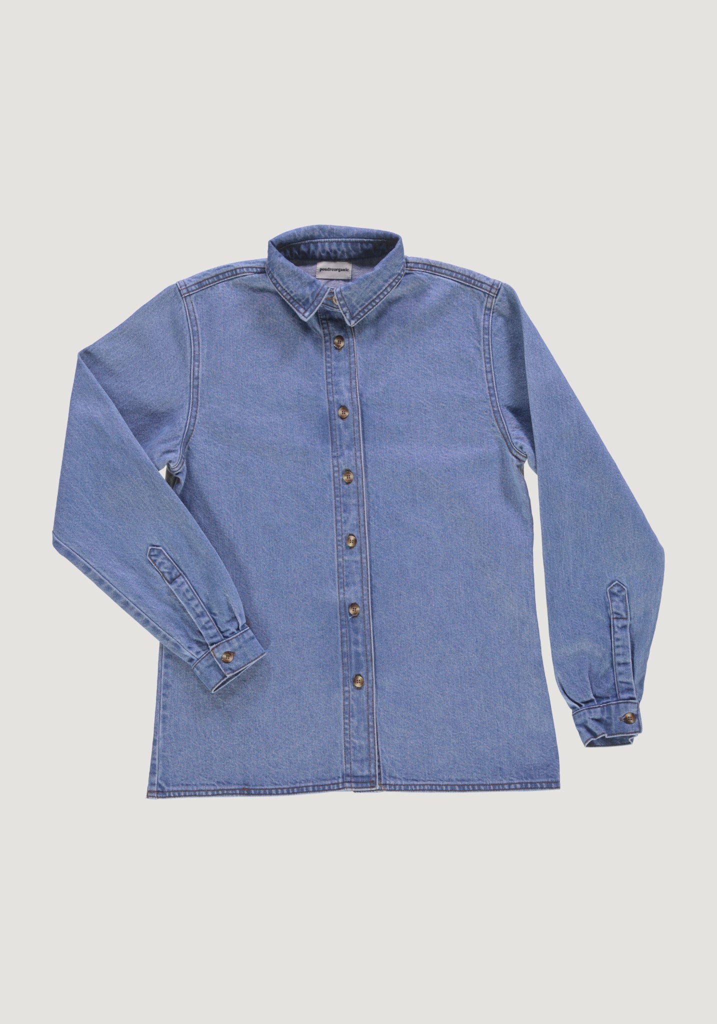 Cămașă femei din denim gros de bumbac - Capucine Light Blue