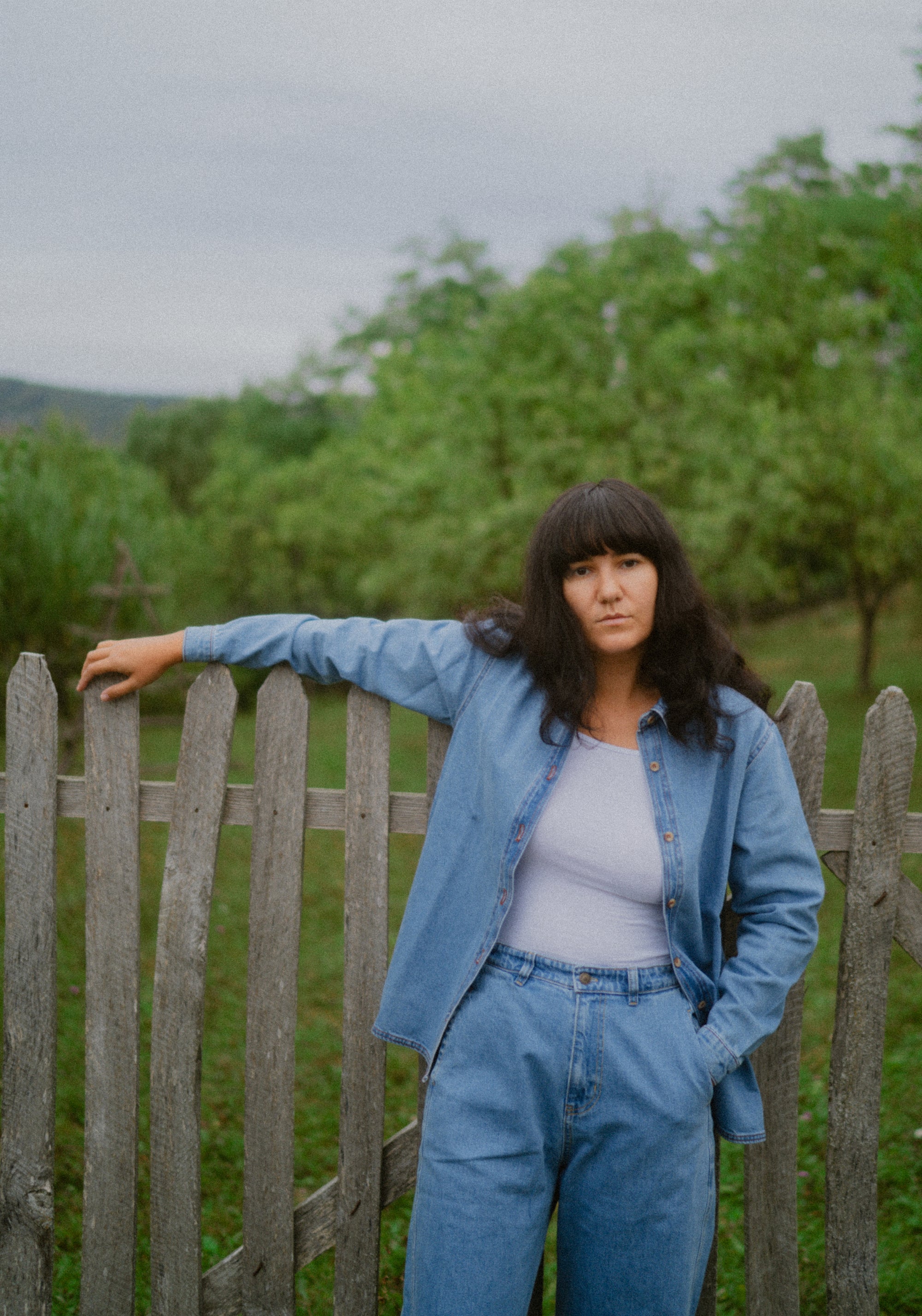 Cămașă femei din denim gros de bumbac - Capucine Light Blue