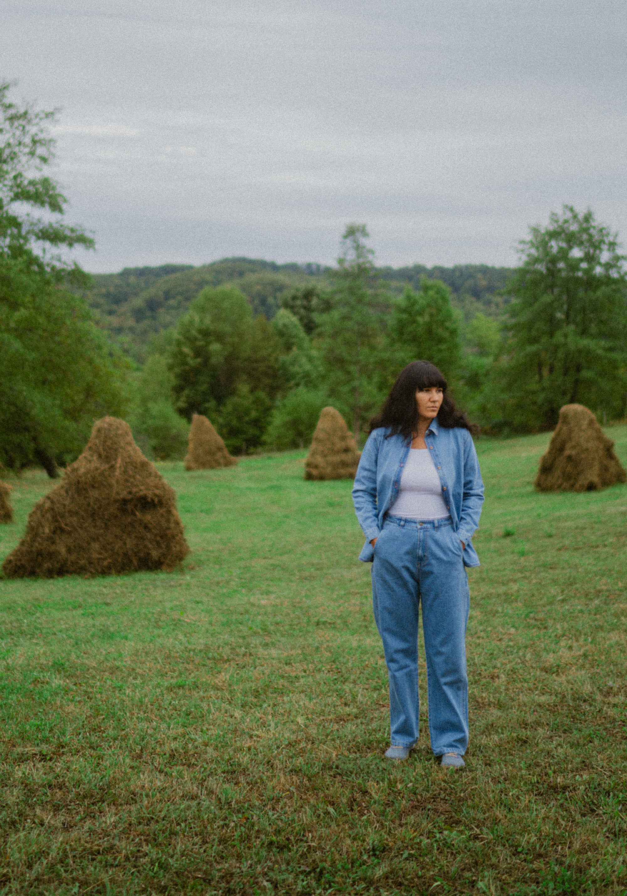 Cămașă femei din denim gros de bumbac - Capucine Light Blue