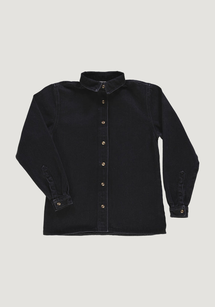 Cămașă femei din denim gros de bumbac - Capucine Noir