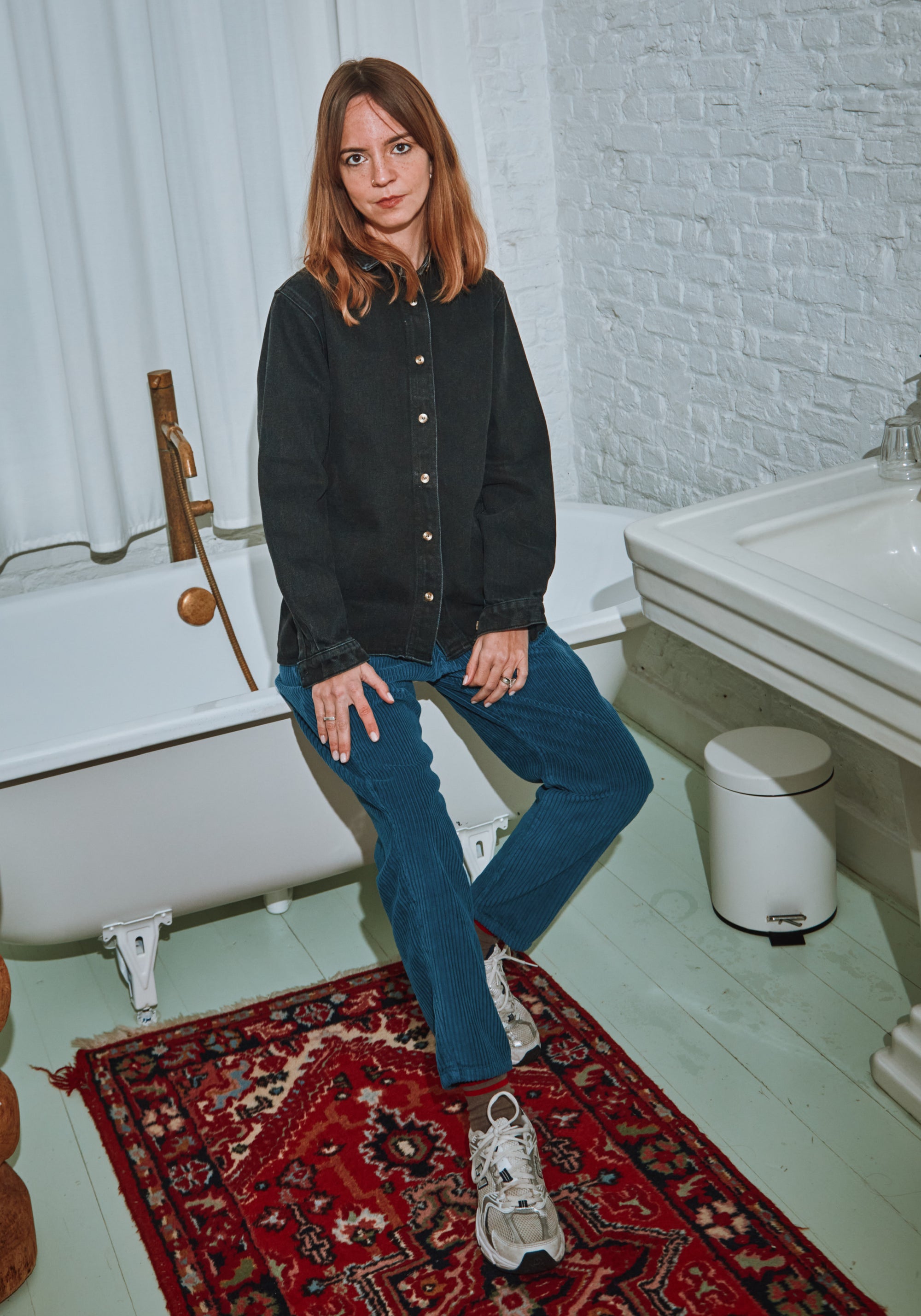 Cămașă femei din denim gros de bumbac - Capucine Noir