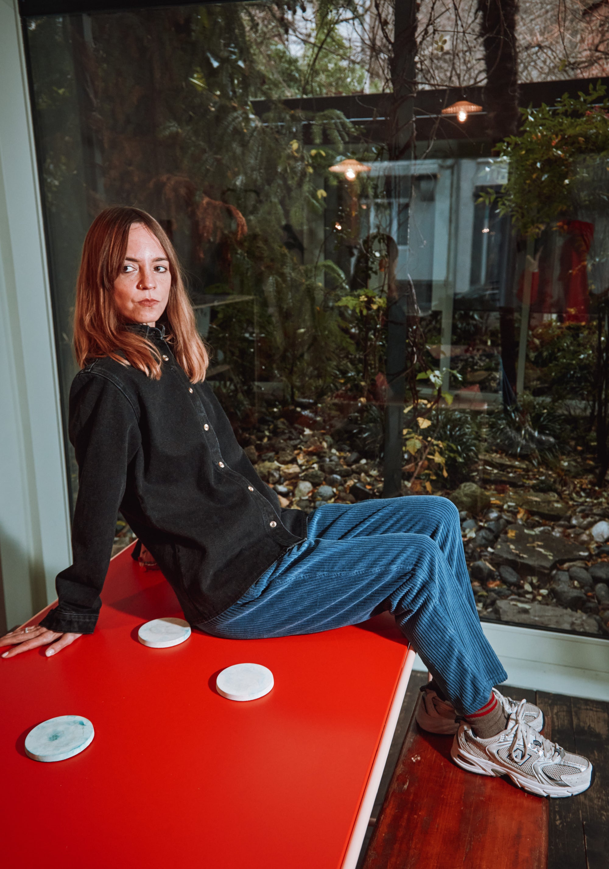 Cămașă femei din denim gros de bumbac - Capucine Noir